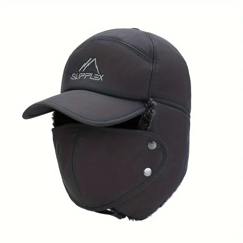 Winter Bomber Hat with Detachable Face Mask - Thick, Warm & Windproof for Skiing, Skating & Mountain Biking | Hand-Washable Polyester WardBoyzPROShop