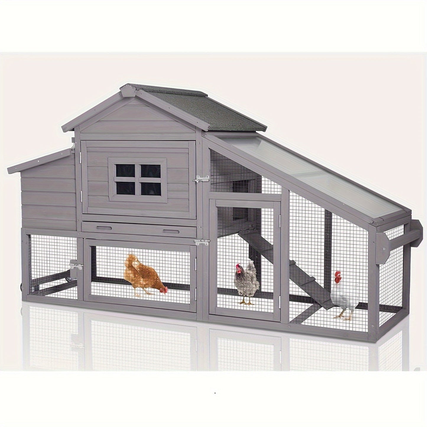 Aivituvin Chicken Coop Expandable Chicken House For Outdoor With Wheels Nesting Box, Leakproof Pull-on Tray And UV-Resistant Roof Panel WardBoyzPROShop