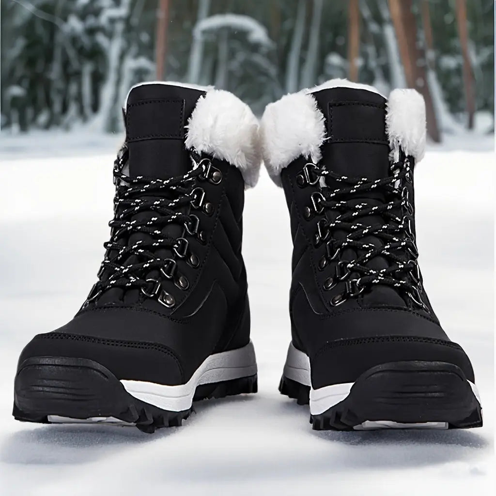 Womens Snow Boots Mid-Calf Winter Boots Fur Lined Non-Slip Warm Boots For Work Hiking Outdoor Waterproof Warm WardBoyzPROShop