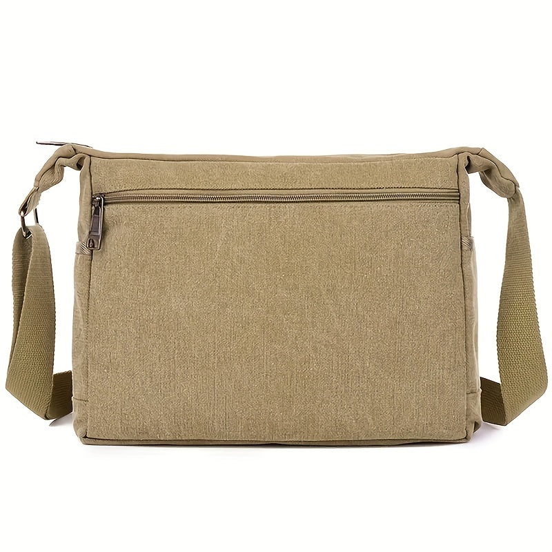 1pc Stylish Army Green Polyester Casual Travel Crossbody Bag - Adjustable Shoulder Strap, Retro Messenger Bag for Going Out, Personality Style, Durable and Water-Resistant - Perfect for Outdoor Hiking and Daily Use - WardBoyzPROShop