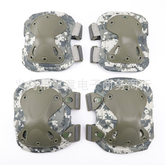 One-piece Diamond knee pad suit military fans Field equipment knee pad elbow pad riding sports protective gear 4-piece set