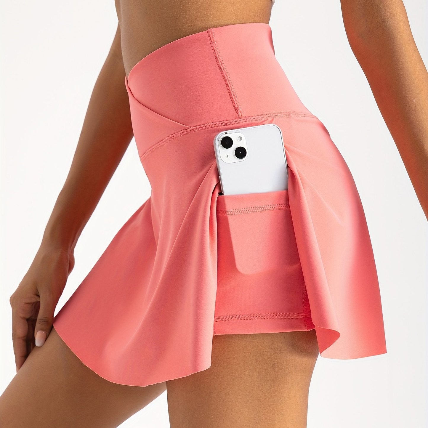 Women's 2-in-1 Tennis Skirt With Inner Pocket Shorts - High Waist Golf And Yoga Activewear WardBoyzPROShop