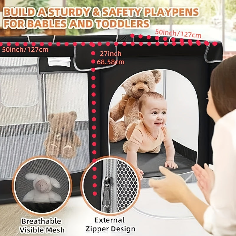 Secure Baby Gate Play Enclosure With Soft Breathable Mesh, Baby Activity/play Enclosure, Toddler Portable Baby Play Area, Indoor And Outdoor, Large Children's Activity Center WardBoyzPROShop
