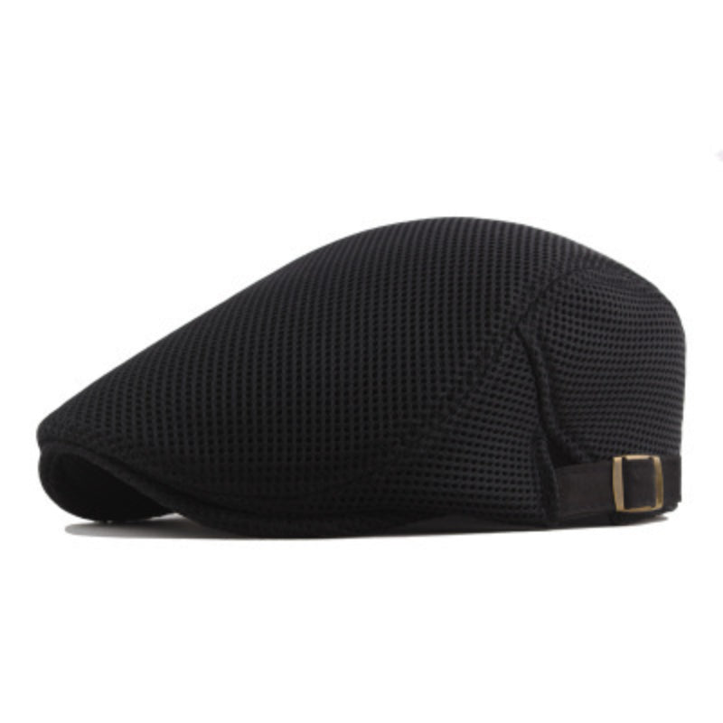 Summer Men News Breathable Cap Hat Mesh Cabbie Golf Driving Sun Flat Beret Black White Gray Beige Hats Caps Visors WardBoyzPROShop