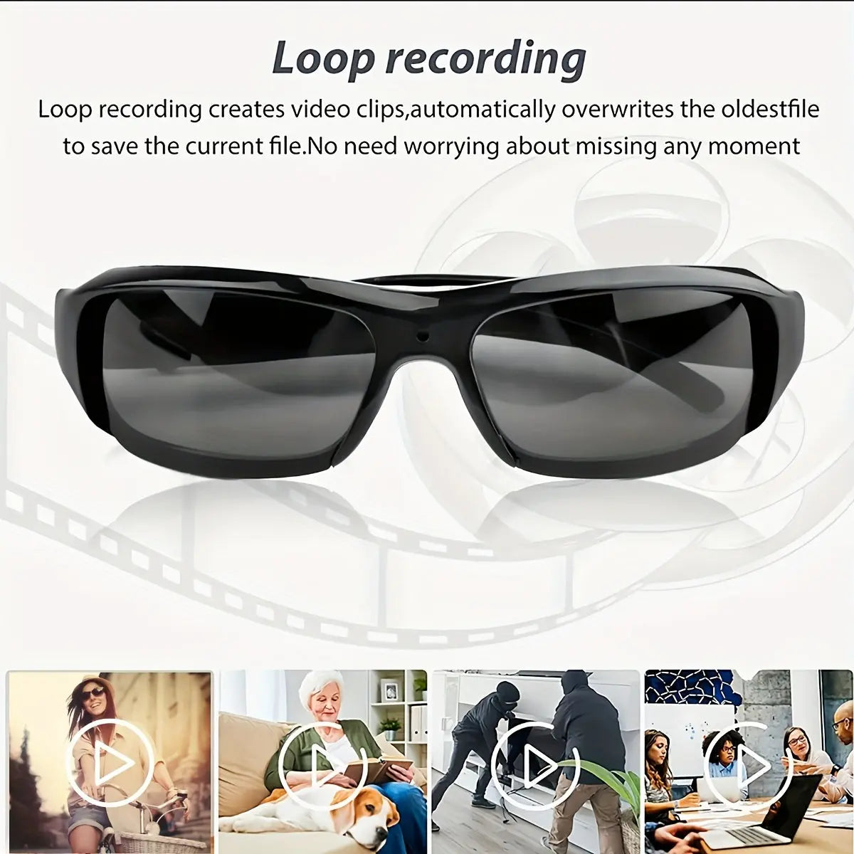 Smart Wearable Video Glasses for Outdoor Sports & Meetings - 1080P HD, 90-Min Battery Life, 75° Wide Angle, Includes 64GB Memory Card, for Spring WardBoyzPROShop
