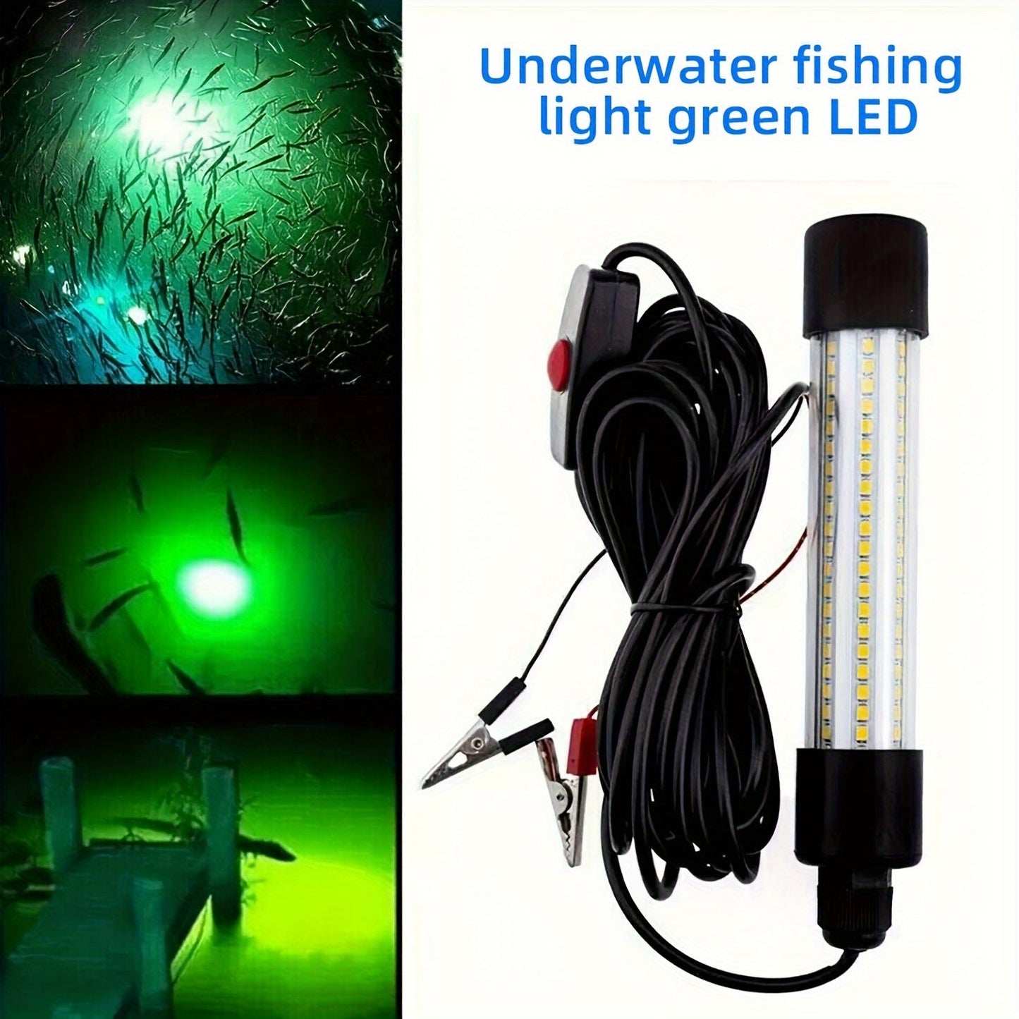 1200LM High-Powered LED Underwater Fishing Light Stick - Attracts Fish, Squid, and Prawns from 50-100m Distance - Battery Powered, Waterproof, and Durable PPS Material WardBoyzPROShop