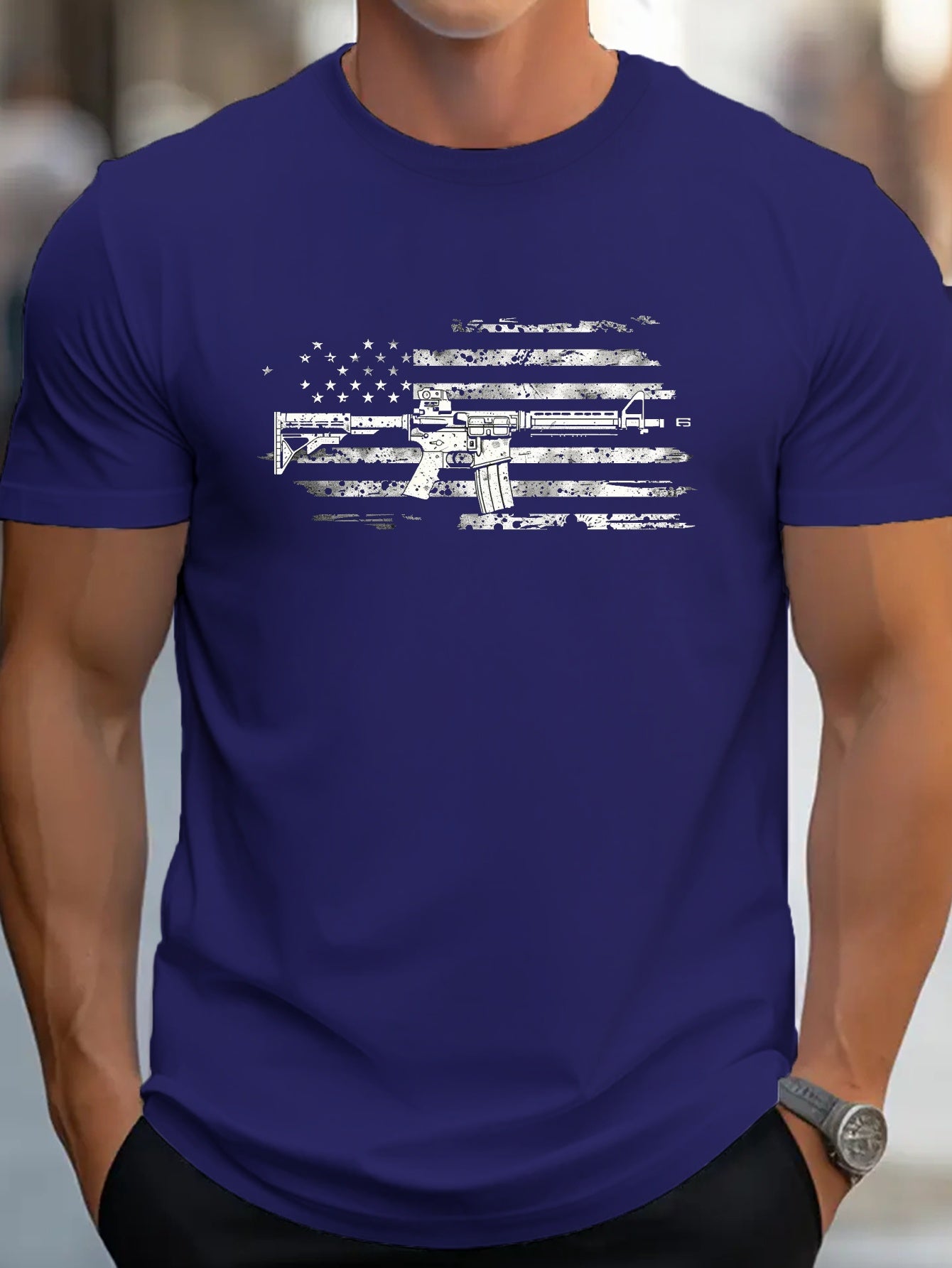 flag rifles G500 pure cotton men's T-shirt comfort fit WardBoyzPROShop