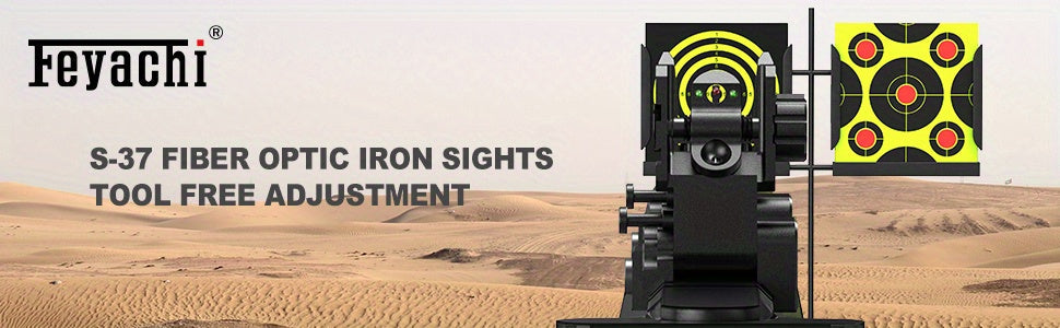 Feyachi S37 Fiber Optic Iron Sights - Red Green Dots Fiber Flip Up Sights, Rail Mount Flip Up Sights, Tool-Free Adjustment Front and Rear Backup Iron Sight - For Rifles - Suitable for Hunting, Shooting & Tactical Use - Great WardBoyzPROShop