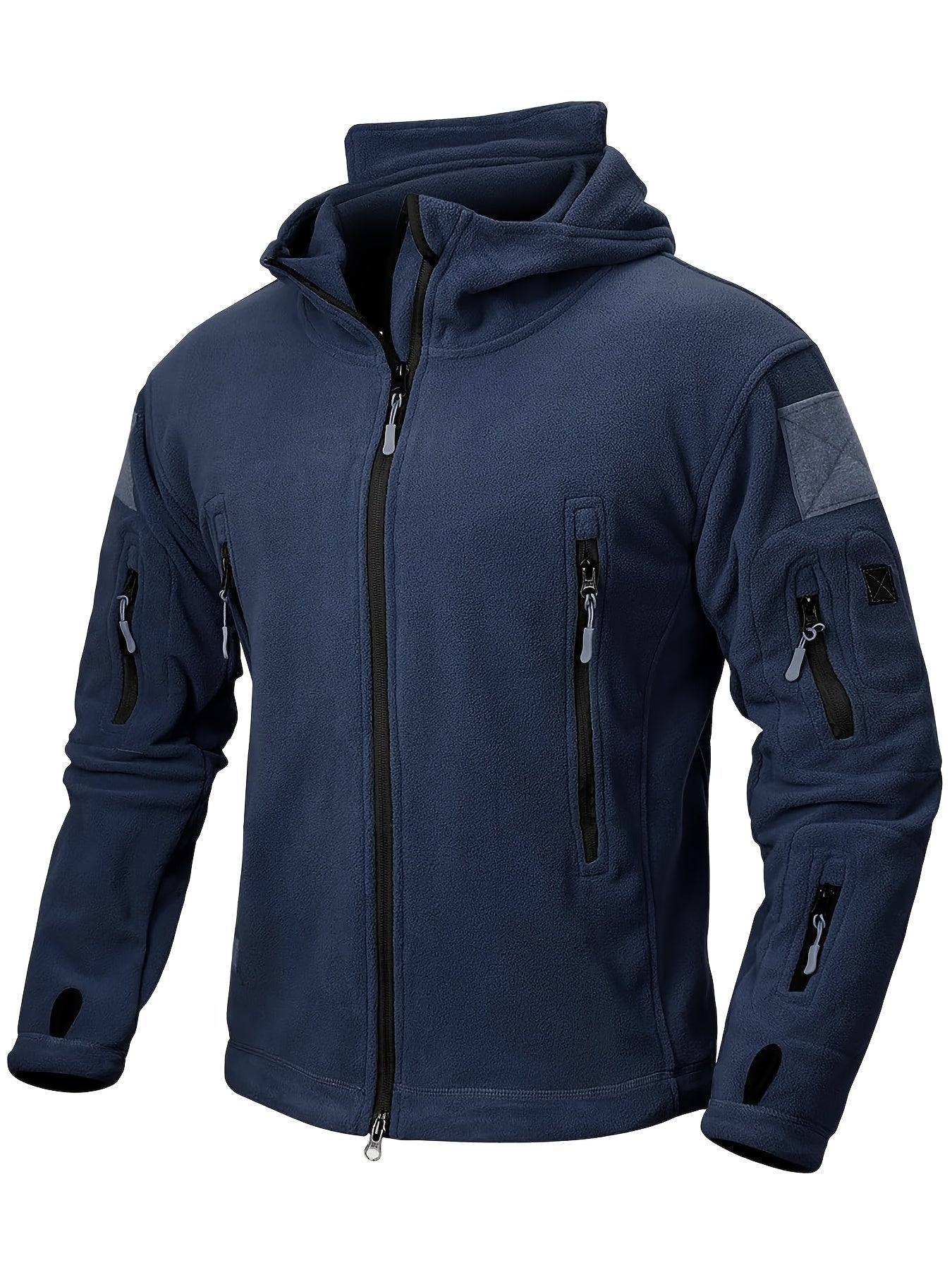 Men's Tactical Hoodie Fleece Jacket Winter Warm Full-Zip Military Army Outerwear Outdoor Sport Hooded Skiing Hunting Hiking Coat with 7 Zip Pockets WardBoyzPROShop