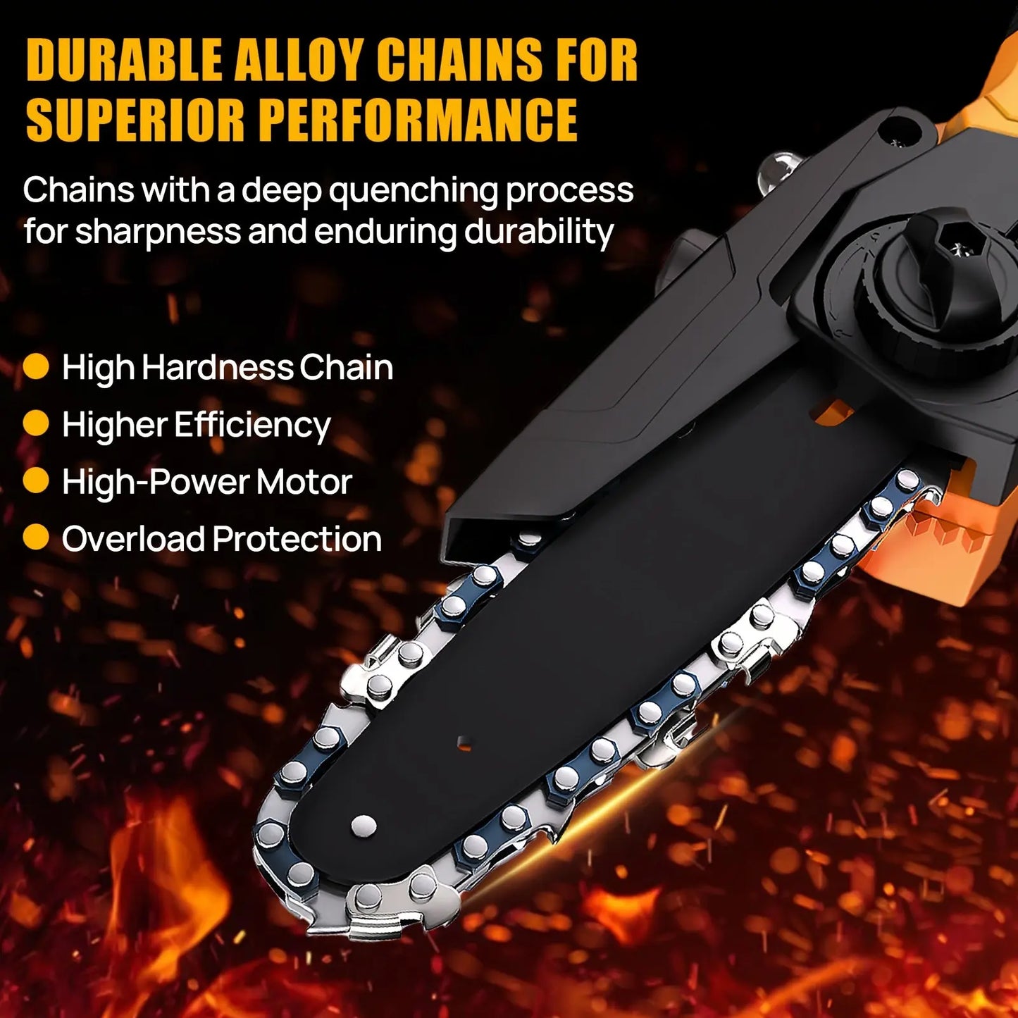 Mini Chainsaw Cordless, 6 Inch Handheld Electric Chain Saw with 3.0Ah Battery, 23FT/S Speed-Automatic Chain Tensioning & Auto Oiler for Tree Branches, Courtyard, Household, Garden, Ideal Gift for Christmas, Stocking Stuffers WardBoyzPROShop