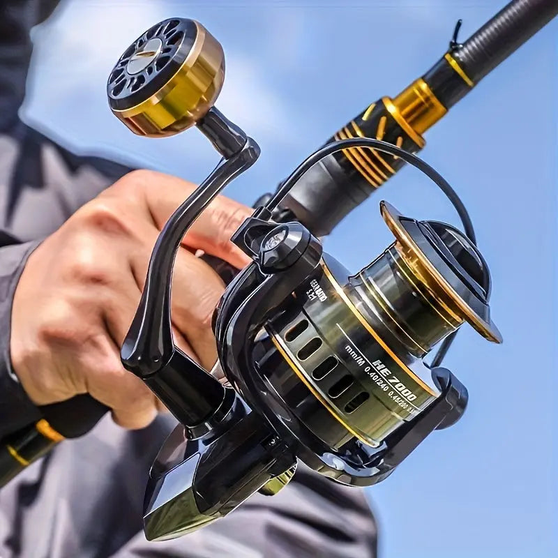 1pc HE1000-7000 Spinning Reel, Metal Cup And Metal Rocker Arm, 5.2:1 Gear Ratio, Smooth And Sensitive, Fishing Reel For Freshwater Saltwater WardBoyzPROShop