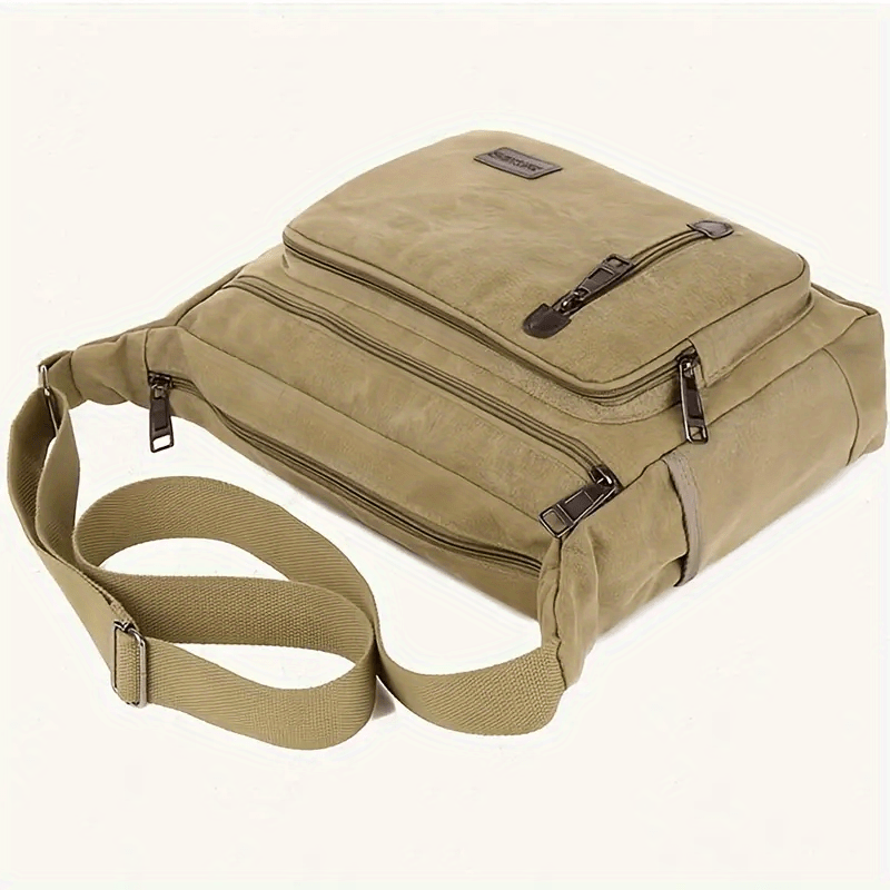 1pc Stylish Army Green Polyester Casual Travel Crossbody Bag - Adjustable Shoulder Strap, Retro Messenger Bag for Going Out, Personality Style, Durable and Water-Resistant - Perfect for Outdoor Hiking and Daily Use - WardBoyzPROShop