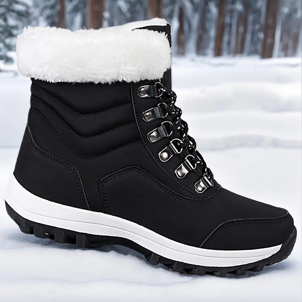 Womens Snow Boots Mid-Calf Winter Boots Fur Lined Non-Slip Warm Boots For Work Hiking Outdoor Waterproof Warm WardBoyzPROShop