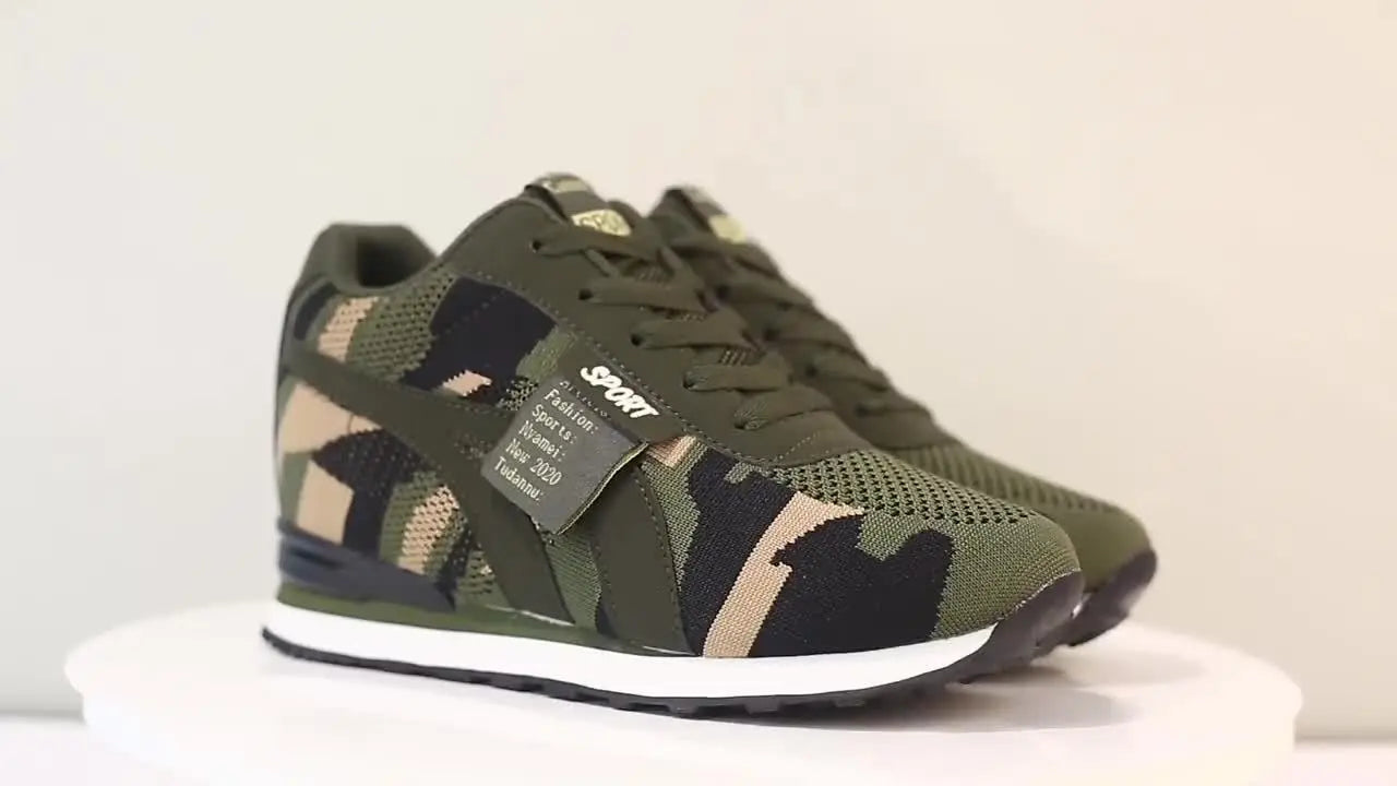 Women's Camouflage Pattern Sneakers, Casual Lace Up Outdoor Shoes, Comfortable Low Top Running Shoes WardBoyzPROShop