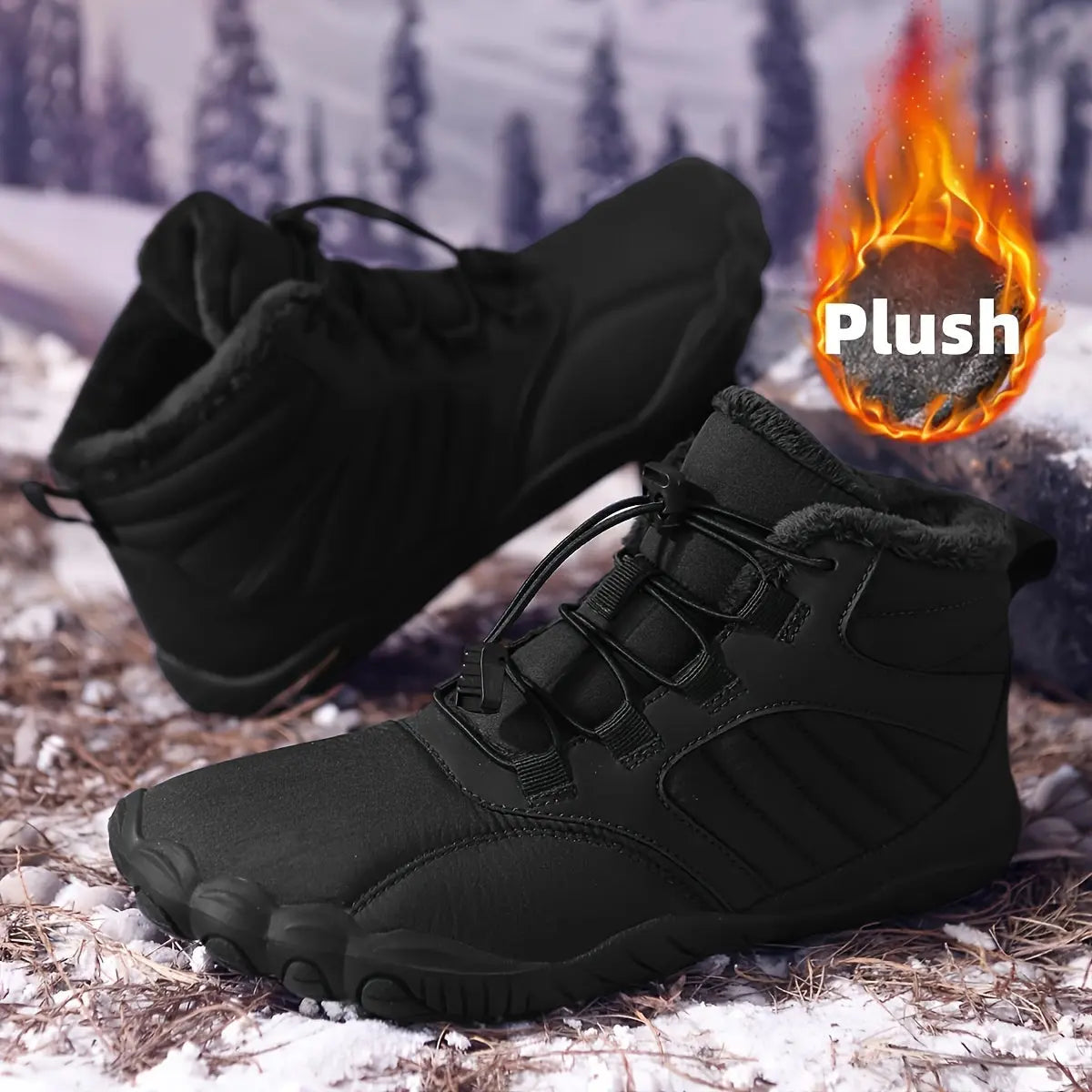 Non-Slip & Waterproof Winter Barefoot Shoes, Walking Hiking Boots For Women Men, Hike Footwear Barefoot Boots, Women Snow Boots, Waterproof Trail Shoes, Wide Toe Box Barefoot Sneakers, Unisex Warm Boots WardBoyzPROShop
