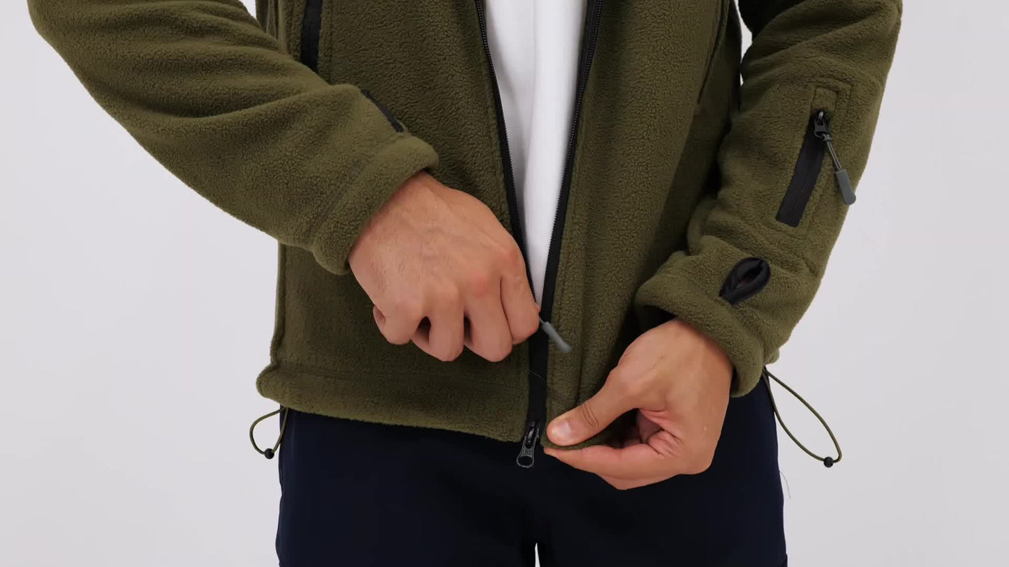 Men's Tactical Hoodie Fleece Jacket Winter Warm Full-Zip Military Army Outerwear Outdoor Sport Hooded Skiing Hunting Hiking Coat with 7 Zip Pockets WardBoyzPROShop