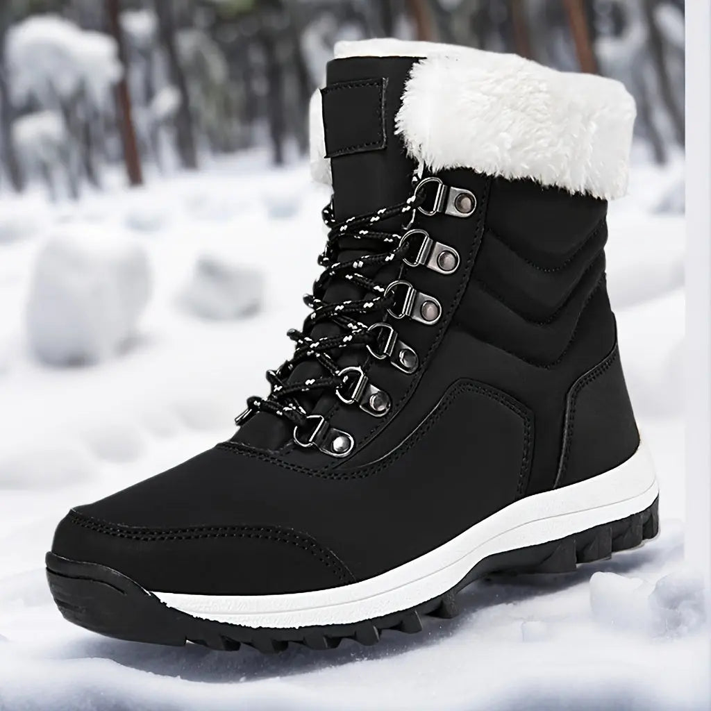 Womens Snow Boots Mid-Calf Winter Boots Fur Lined Non-Slip Warm Boots For Work Hiking Outdoor Waterproof Warm WardBoyzPROShop