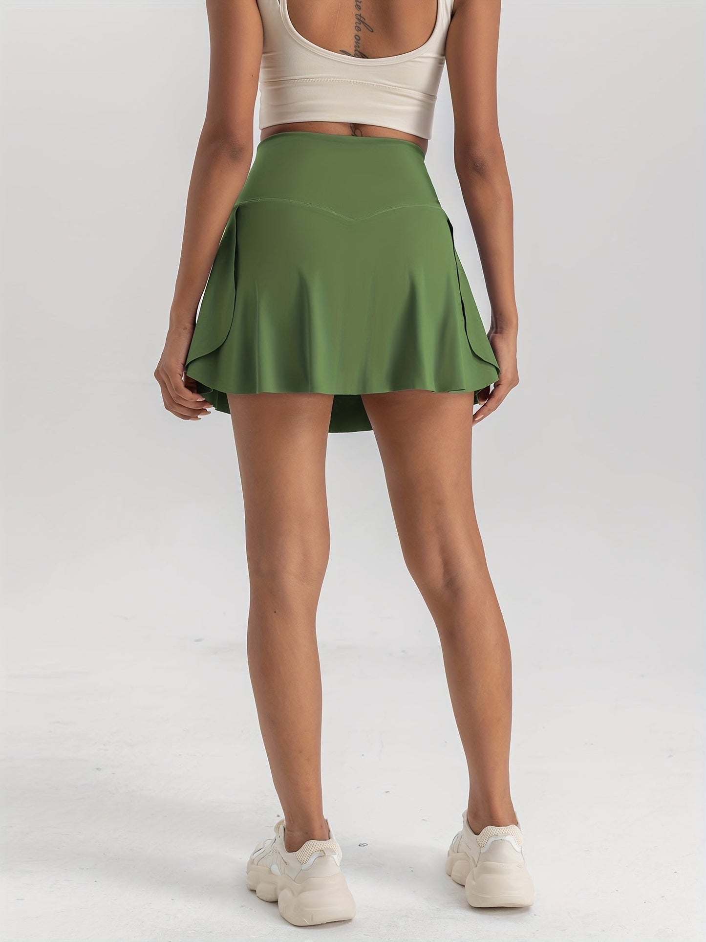 Women's 2-in-1 Tennis Skirt With Inner Pocket Shorts - High Waist Golf And Yoga Activewear WardBoyzPROShop
