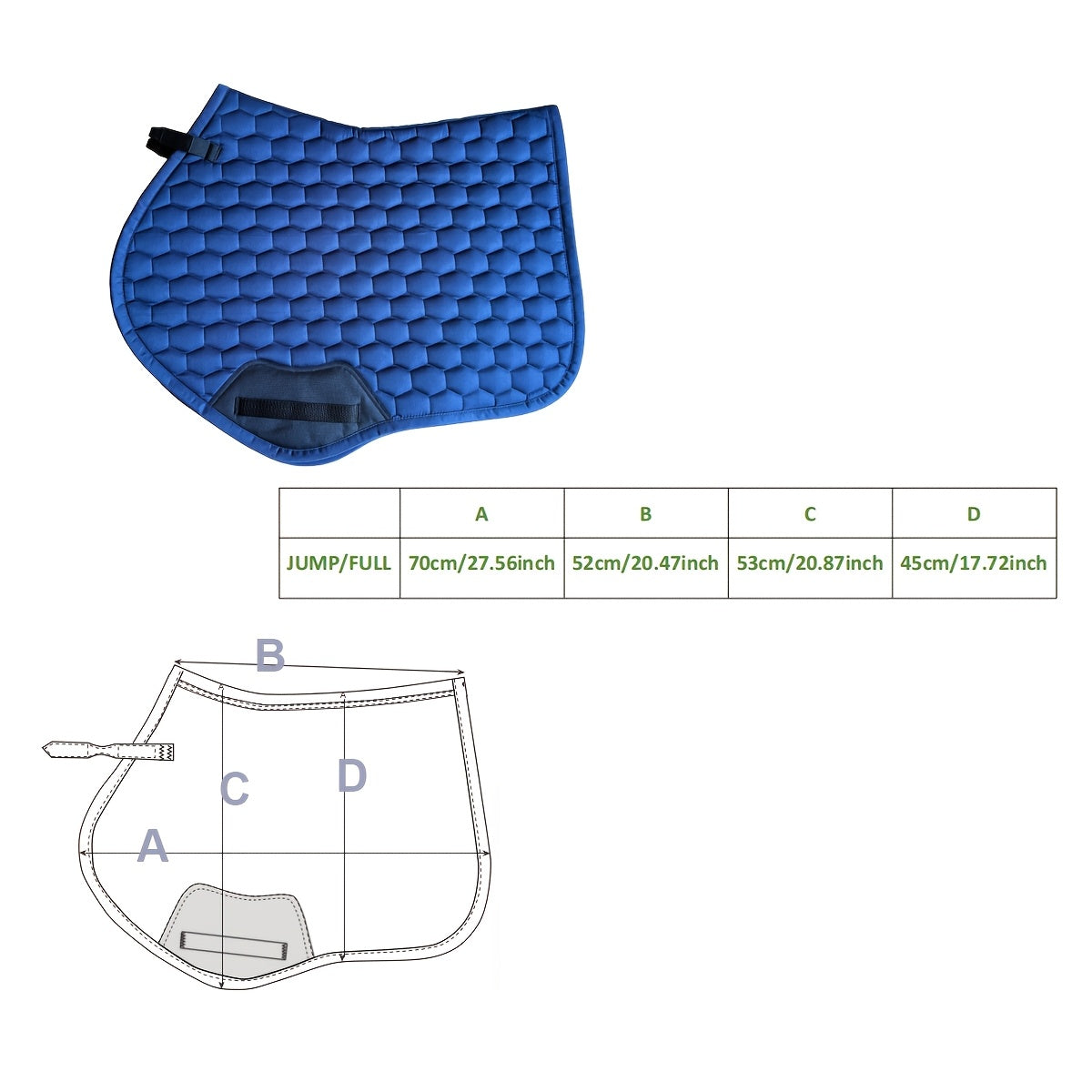Premium Navy Blue Quilted Saddle Pad for Horses - Durable Polyester, Full & Jump Sizes with Reinforced Patch Protection, Ideal for Equestrian Activities, Horse Riding Gear|Naval Saddle Pad|Polyester Saddle Pad - WardBoyzPROShop