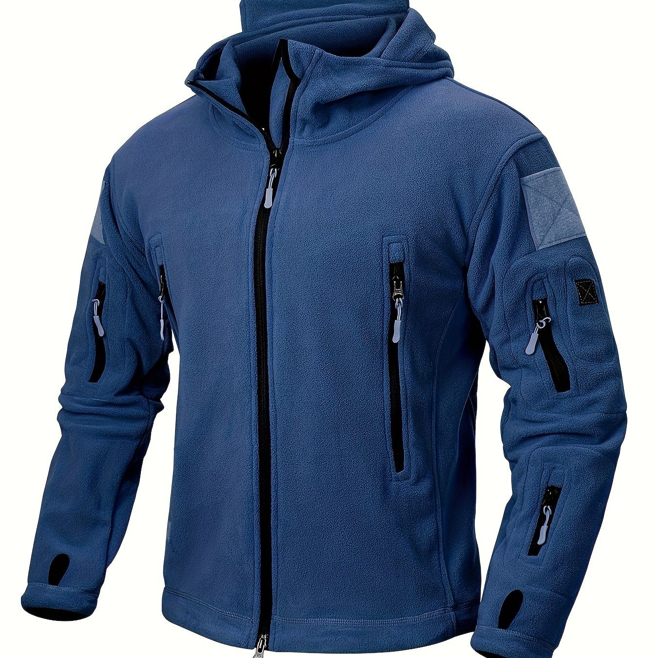 Men's Tactical Hoodie Fleece Jacket Winter Warm Full-Zip Military Army Outerwear Outdoor Sport Hooded Skiing Hunting Hiking Coat with 7 Zip Pockets WardBoyzPROShop