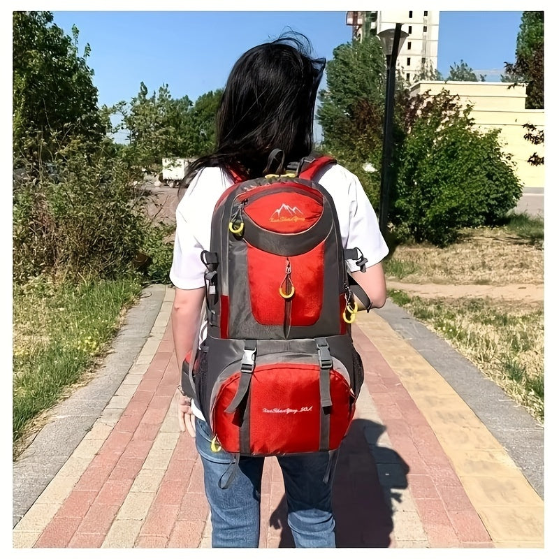 1pc 13.21gal Large Capacity Mountaineering Bag, Waterproof Hiking Backpack For Men Women, Suitable For Outdoor Travel Climbing Camping - WardBoyzPROShop