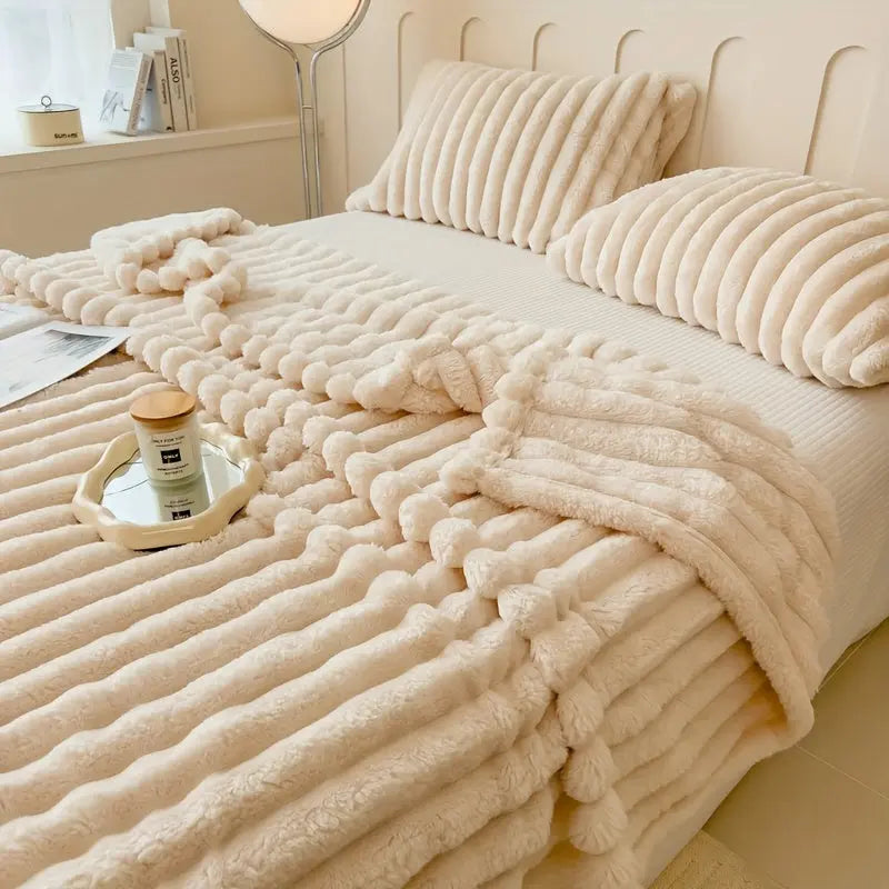 Luxurious Faux Rabbit Fur Throw Blanket - Soft, Warm & Cozy for Couch, Bed, Office, and Travel - Versatile All-Season Gift, Christmas present WardBoyzPROShop