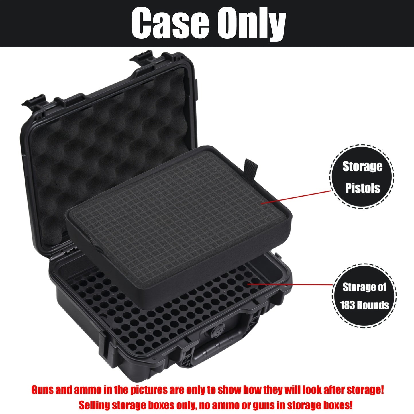 Lockable Hard Shell Gun Case - Durable Firearm & Ammo Storage Box for 9x19mm, 9mm Luger, 380ACP, 38 S&W, 32 S&W,.40 S&W (Case Only) WardBoyzPROShop