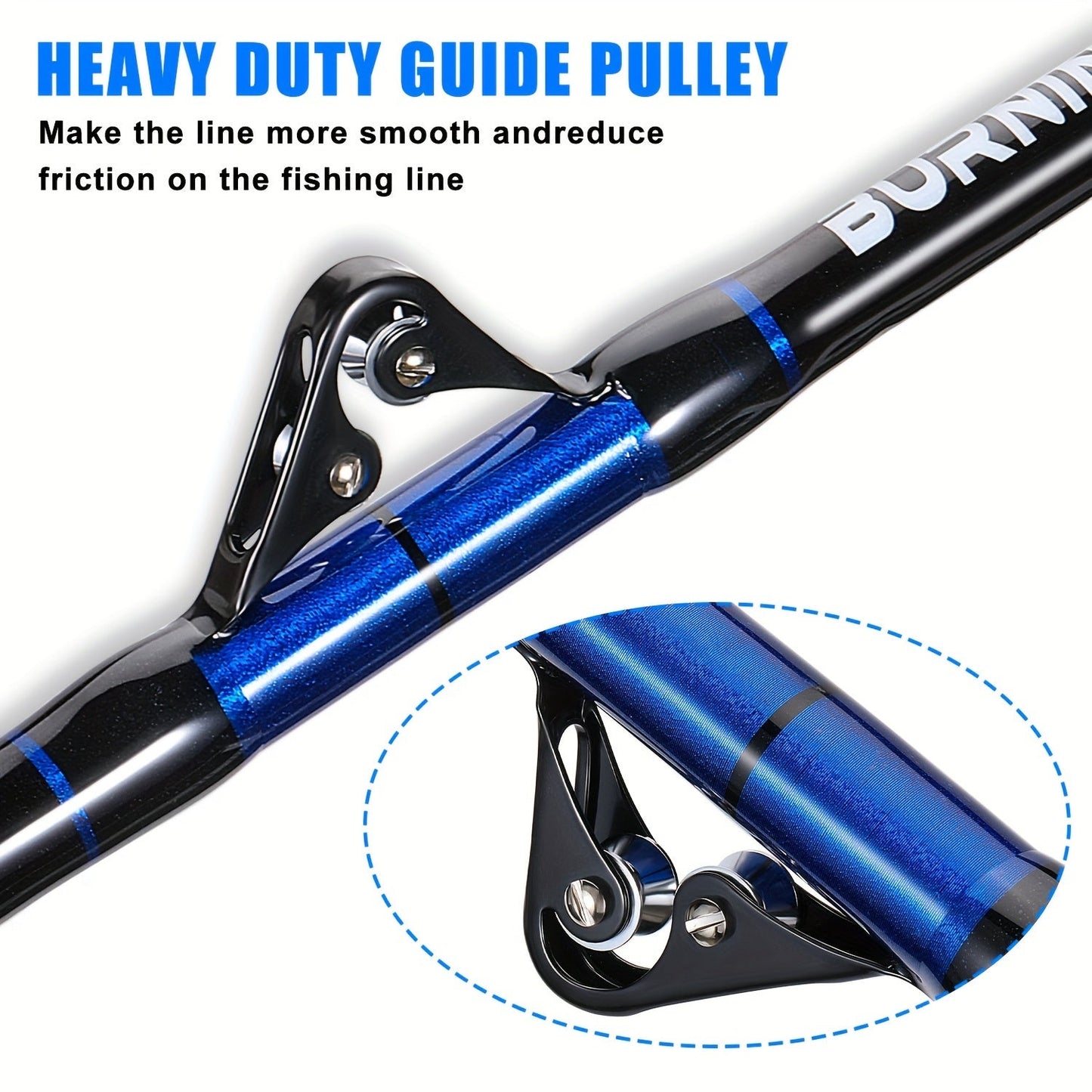 Sougayilang Heavy-Duty Carbon Fiber Boat Fishing Rod - Blue, Ambidextrous Grip for Deep Sea & Trolling WardBoyzPROShop