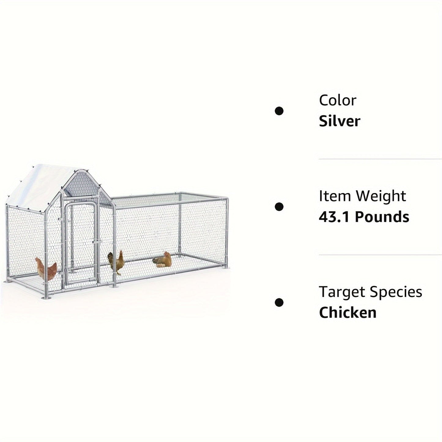 LEMBERI Large Walk-in Chicken Coop - Sturdy Galvanized Wire Poultry Pen Cage with Waterproof and Anti-Ultraviolet Cover, Spacious Interior, Easy Cleaning, and Durable Construction for Backyard, Farm, and Outdoor Use - Perfect WardBoyzPROShop