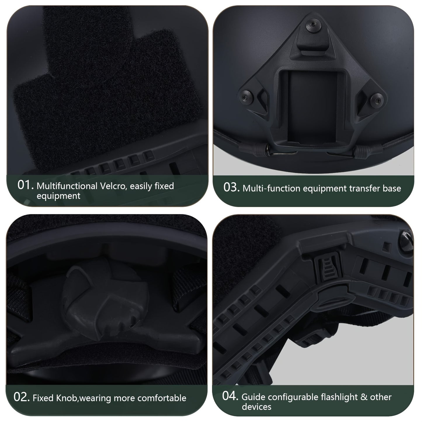 Elite Tactical Helmet - Durable ABS Construction, Explosion-Proof Design, Adjustable Knob for Secure Fit, Perfect for Airsoft, CS Paintball, Outdoor Activities and Dragon Boat Festival Celebrations - WardBoyzPROShop