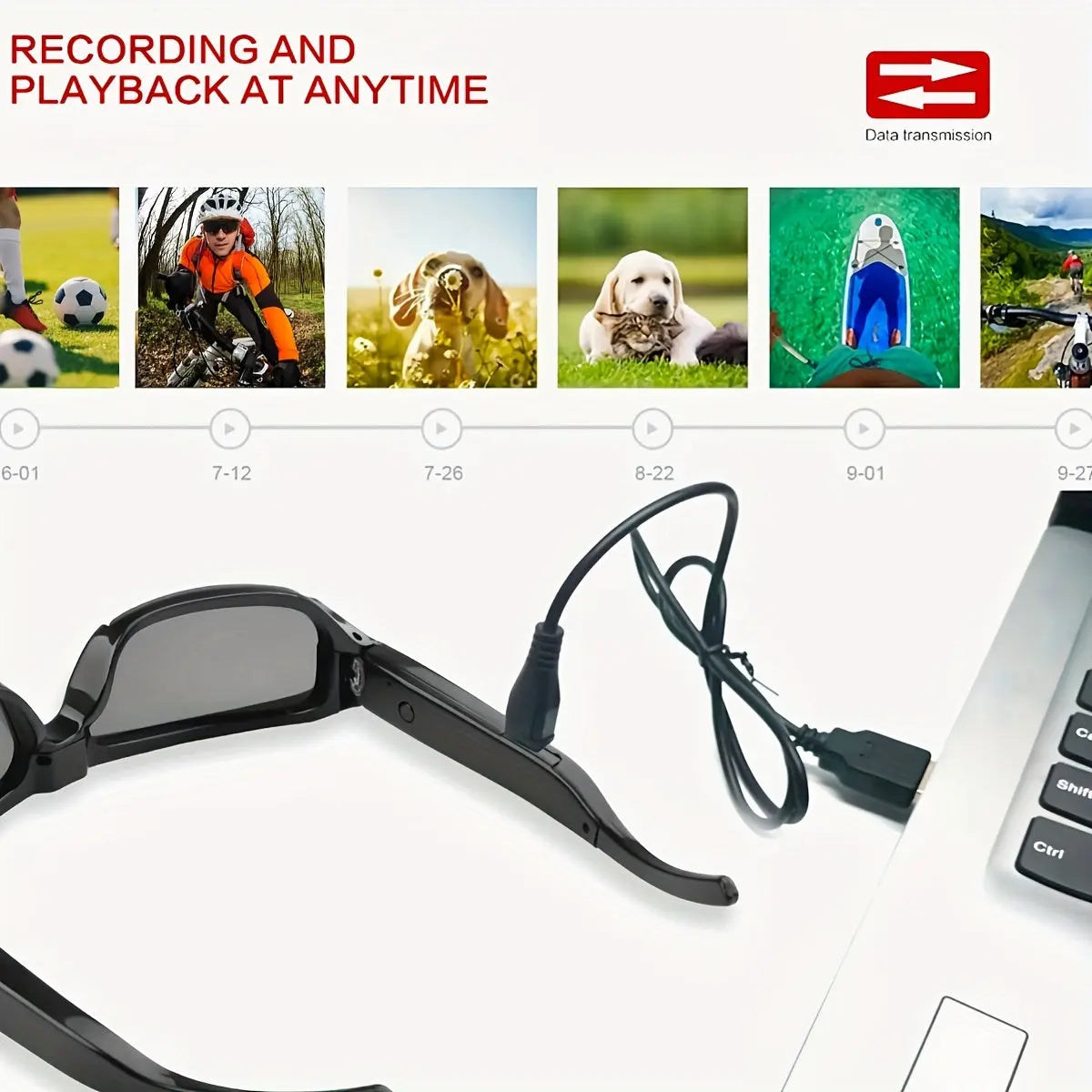 Smart Wearable Video Glasses for Outdoor Sports & Meetings - 1080P HD, 90-Min Battery Life, 75° Wide Angle, Includes 64GB Memory Card, for Spring WardBoyzPROShop