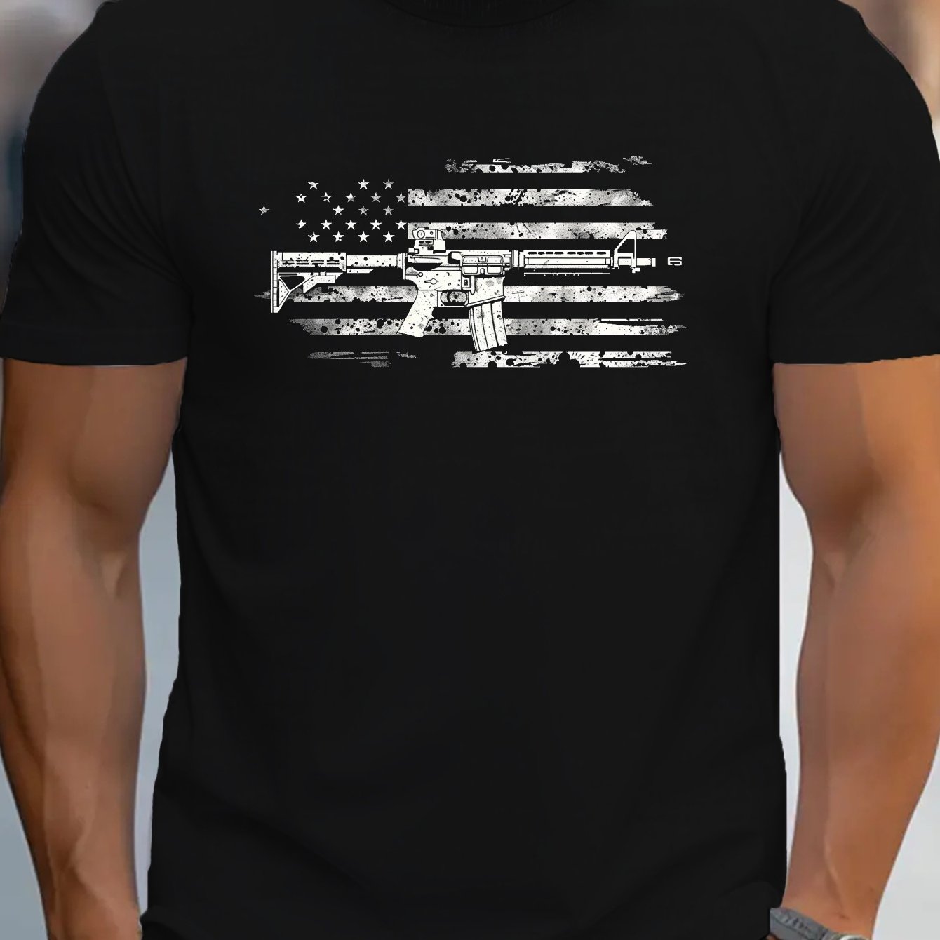 flag rifles G500 pure cotton men's T-shirt comfort fit WardBoyzPROShop