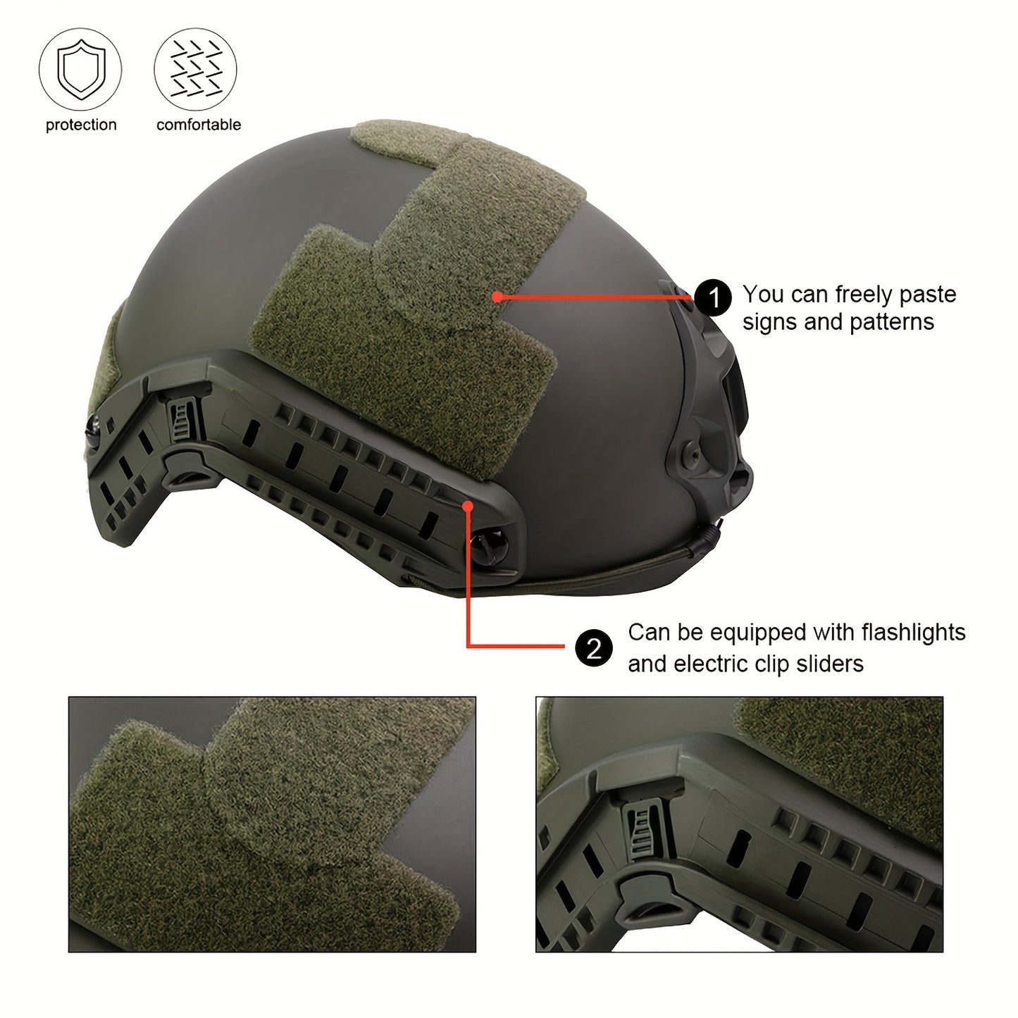 Elite Tactical Helmet - Durable ABS Construction, Explosion-Proof Design, Adjustable Knob for Secure Fit, Perfect for Airsoft, CS Paintball, Outdoor Activities and Dragon Boat Festival Celebrations - WardBoyzPROShop