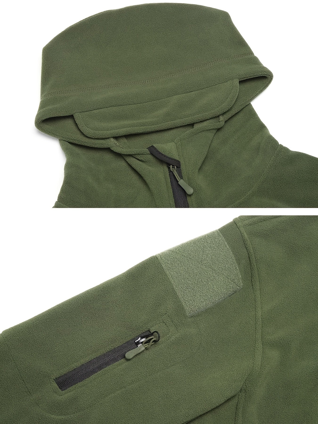 Men's Tactical Hoodie Fleece Jacket Winter Warm Full-Zip Military Army Outerwear Outdoor Sport Hooded Skiing Hunting Hiking Coat with 7 Zip Pockets WardBoyzPROShop