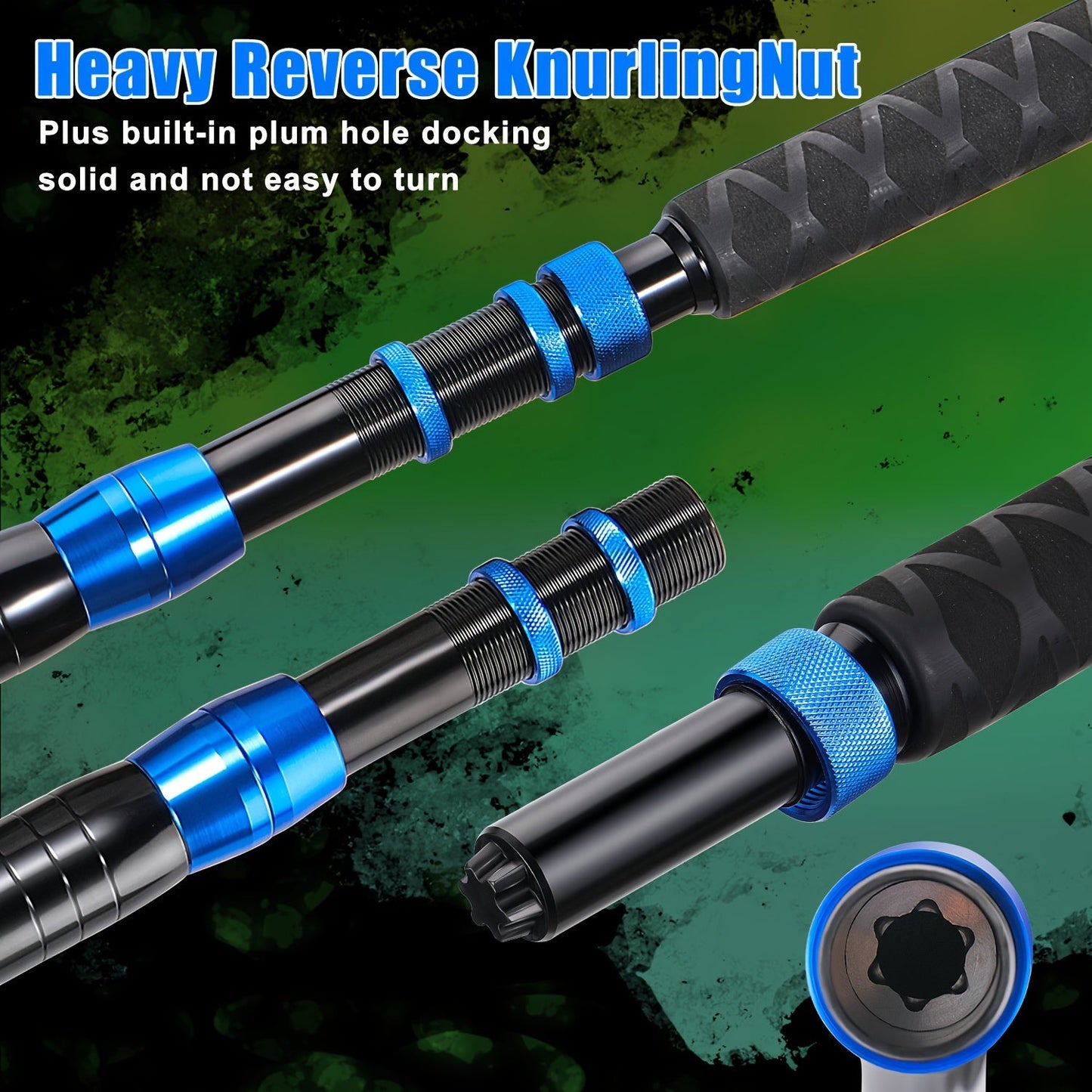 Sougayilang Heavy-Duty Carbon Fiber Boat Fishing Rod - Blue, Ambidextrous Grip for Deep Sea & Trolling WardBoyzPROShop