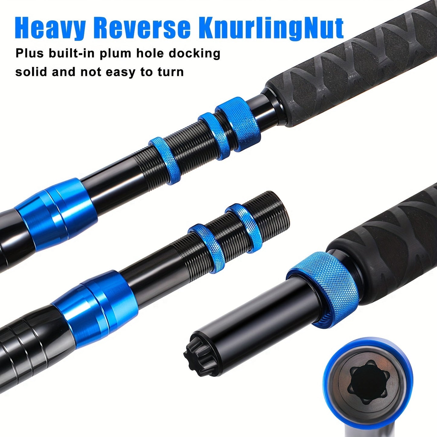 Sougayilang Heavy-Duty Carbon Fiber Boat Fishing Rod - Blue, Ambidextrous Grip for Deep Sea & Trolling WardBoyzPROShop