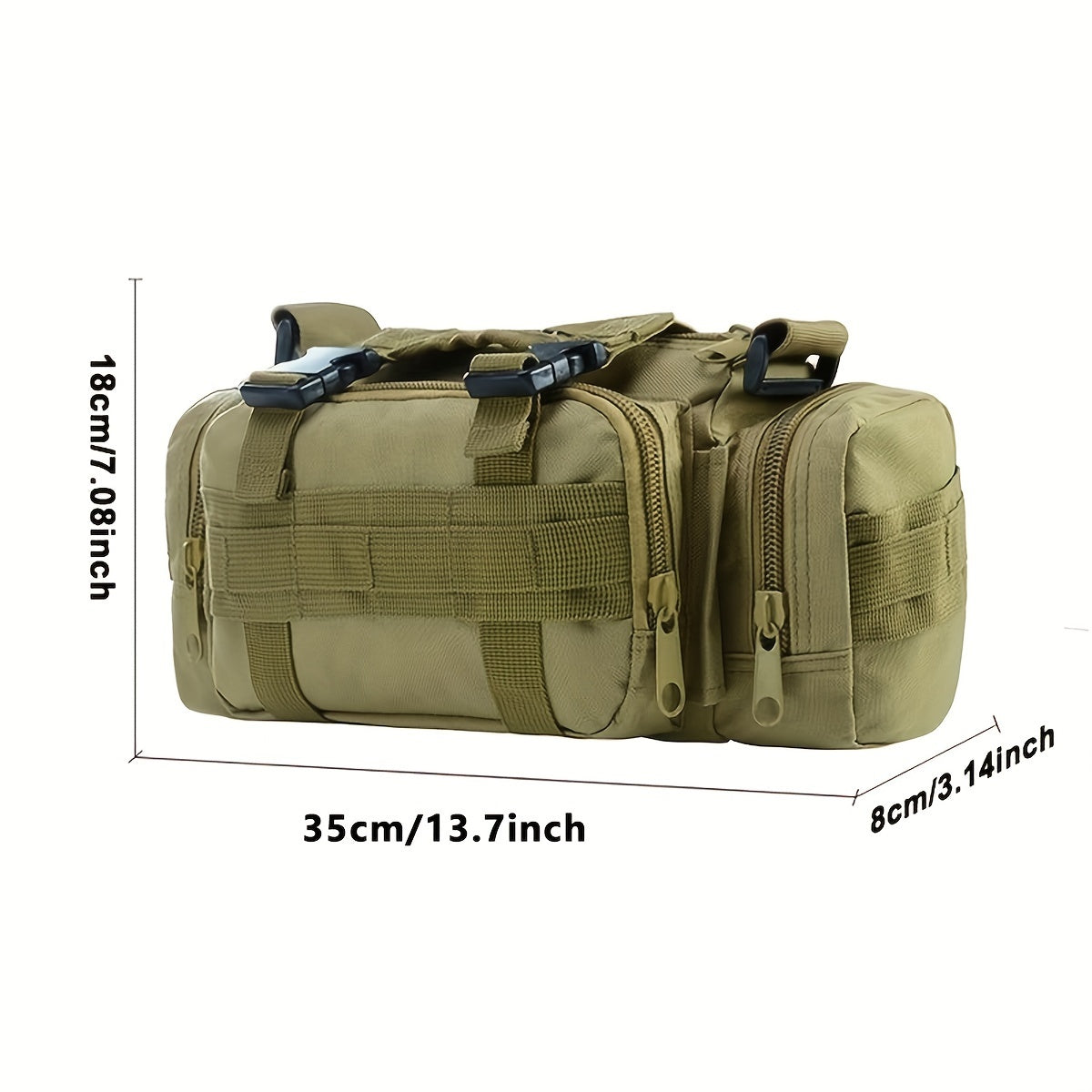 Army Green Tactical Waist Bag | Molle-Compatible, Hydrophobic, Multi-Pocket Design for Camping & Outdoor Adventures WardBoyzPROShop