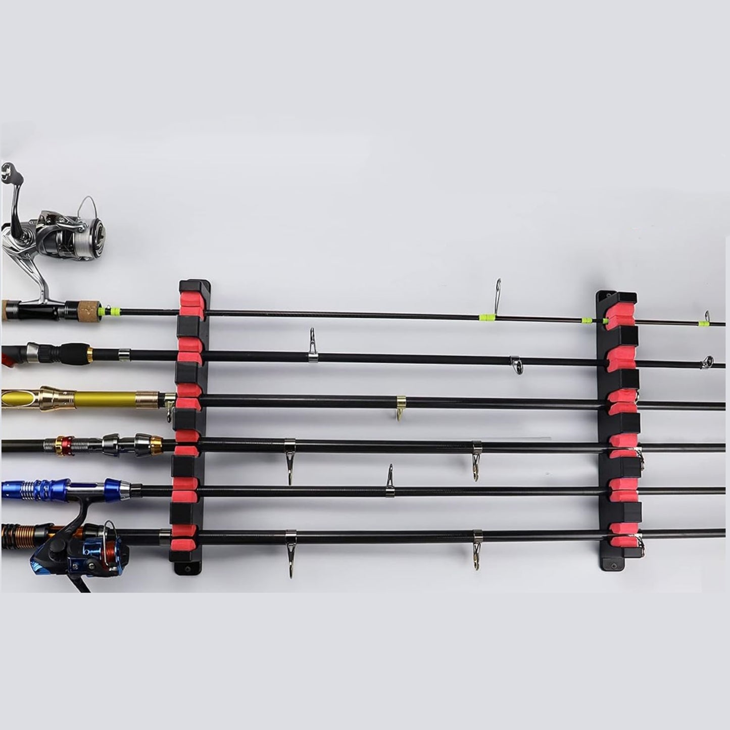 6 Rods Capacity 2pcs Wall-mounted Fishing Rod Holders, Fish Pole Organizer For Garage & Boat