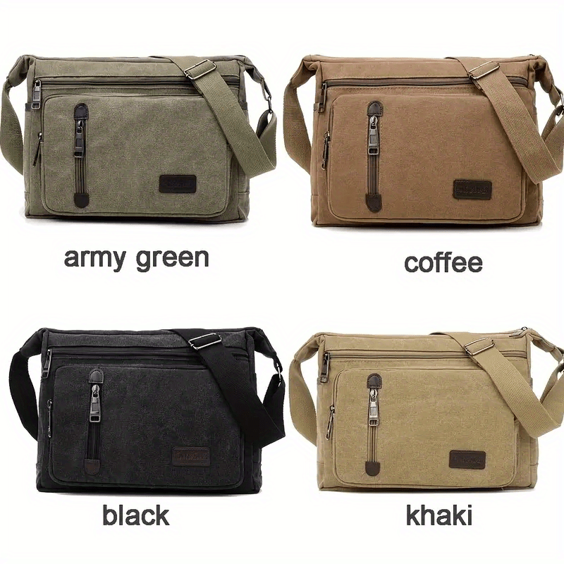 1pc Stylish Army Green Polyester Casual Travel Crossbody Bag - Adjustable Shoulder Strap, Retro Messenger Bag for Going Out, Personality Style, Durable and Water-Resistant - Perfect for Outdoor Hiking and Daily Use - WardBoyzPROShop