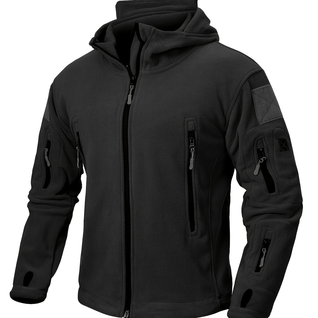 Men's Tactical Hoodie Fleece Jacket Winter Warm Full-Zip Military Army Outerwear Outdoor Sport Hooded Skiing Hunting Hiking Coat with 7 Zip Pockets WardBoyzPROShop