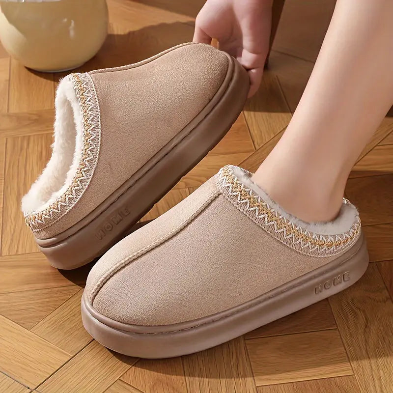 Winter Lace Fashion Cotton Slippers For Men And Women Casual Couples Indoor And Outdoor Warm Cotton Shoes, Cold And Comfortable Shoes, Bread Shoes WardBoyzPROShop