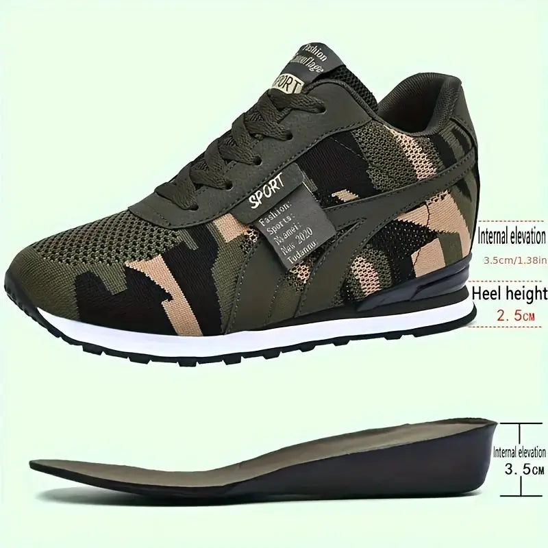 Women's Camouflage Pattern Sneakers, Casual Lace Up Outdoor Shoes, Comfortable Low Top Running Shoes WardBoyzPROShop