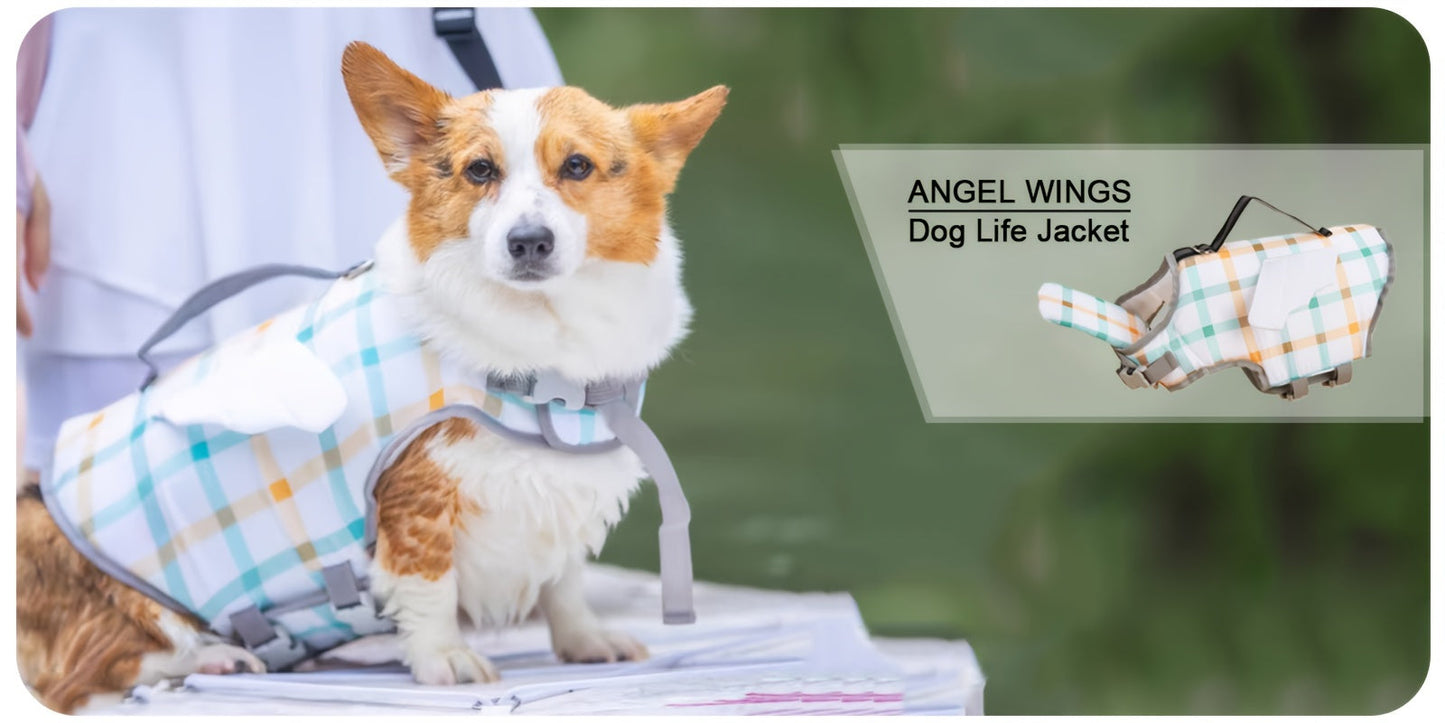 Adorable Bee-Themed Dog Life Jacket with Dinosaur Wings - Adjustable Safety Swim Vest for Small to Large Breeds, Hand-Wash Only, Dog Life Jacket for Swimming WardBoyzPROShop
