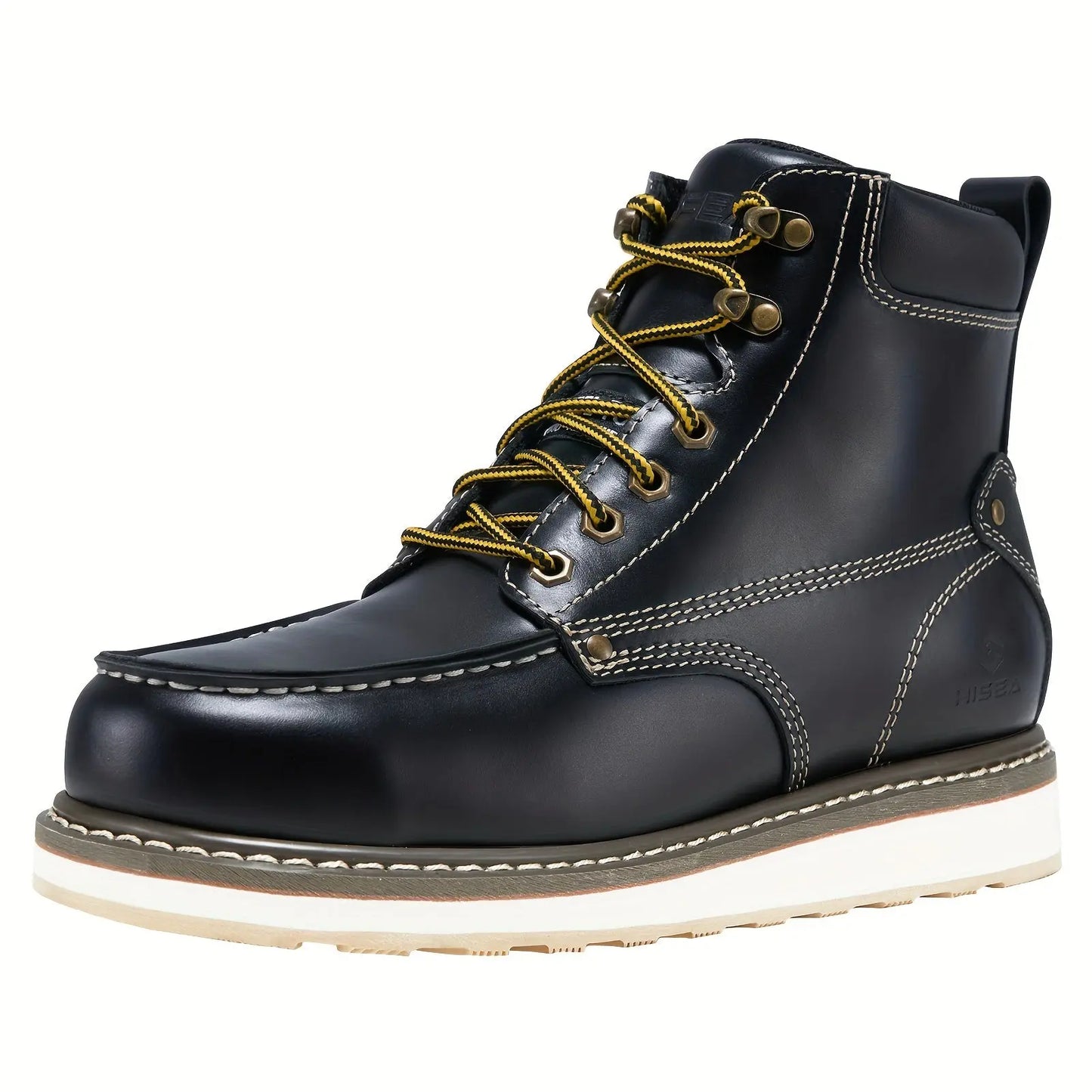 HISEA Work Boots For Men Steel Toe Boots, 6'' Waterproof Slip Resistant Industrial & Construction Work Boots WardBoyzPROShop