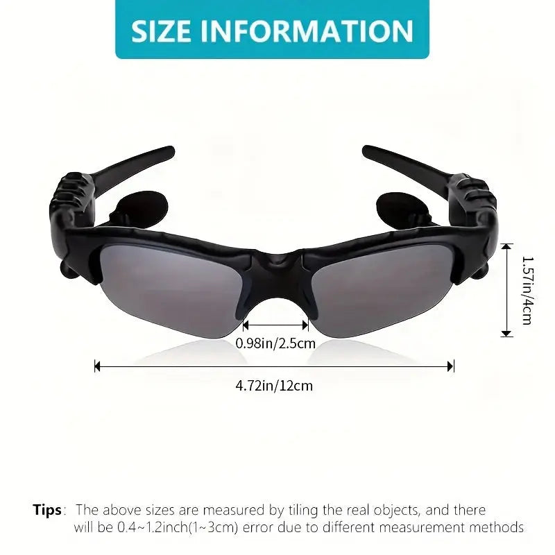 1pc UV Resistant Sport Glasses With Wireless Headset - Perfect For Cycling, Driving, Fishing, Travel And Outdoor Activities Wireless Glasses: Anti-Ray Stereo Music Headphones With Hands-Free Calling For All Cell Phones WardBoyzPROShop