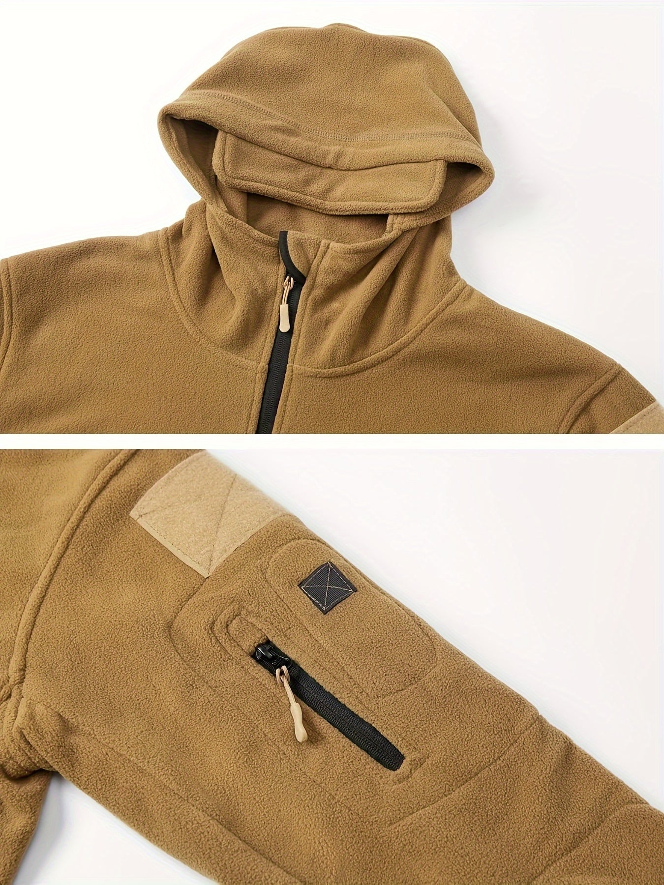 Men's Tactical Hoodie Fleece Jacket Winter Warm Full-Zip Military Army Outerwear Outdoor Sport Hooded Skiing Hunting Hiking Coat with 7 Zip Pockets WardBoyzPROShop