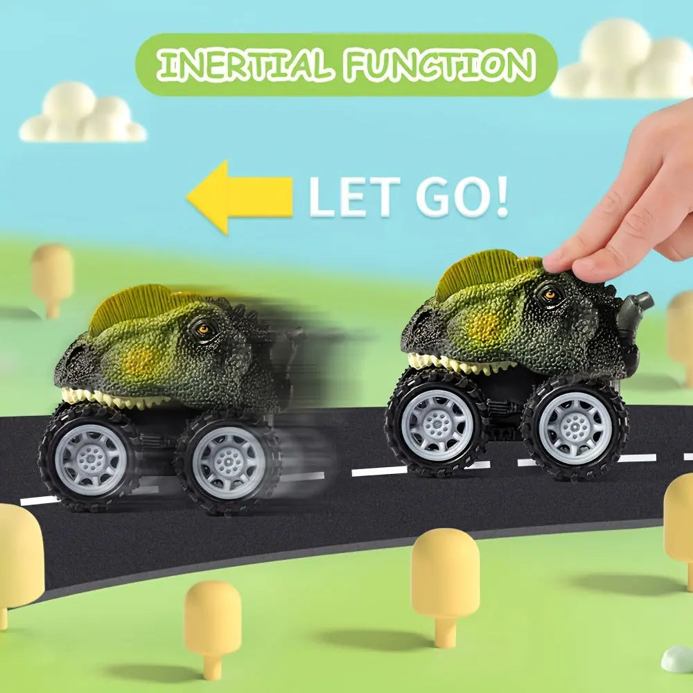 Baby Home Dinosaurs & Truck Toys Transport Car With 3 Dino Figures & 3 Monster Cars, Friction Toy Vehicle In Carrier Truck With Light & Sound, Play Gift Set Halloween, Christmas Gift WardBoyzPROShop