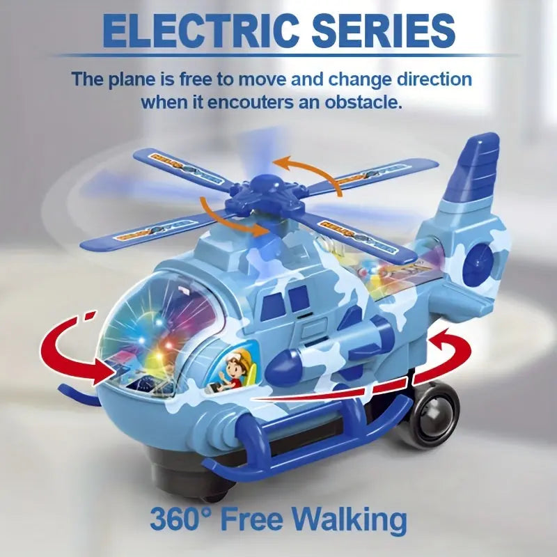 Electric Helicopter Toy for Kids with Lights and Music, 360° Rotating, Durable Plastic, Suitable for Boys and Girls, Ideal for Holidays and Playtime WardBoyzPROShop