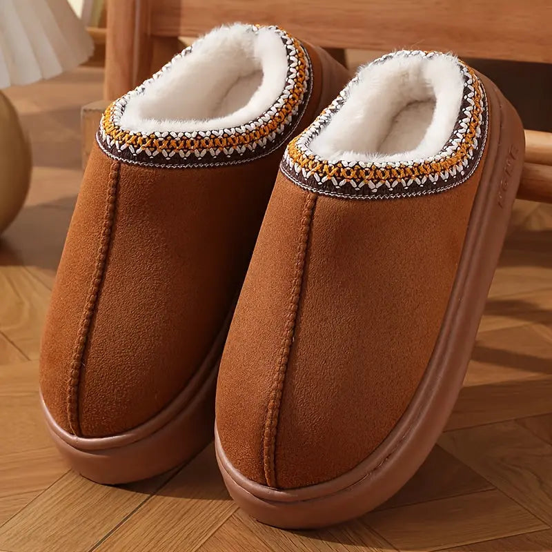 Winter Lace Fashion Cotton Slippers For Men And Women Casual Couples Indoor And Outdoor Warm Cotton Shoes, Cold And Comfortable Shoes, Bread Shoes WardBoyzPROShop