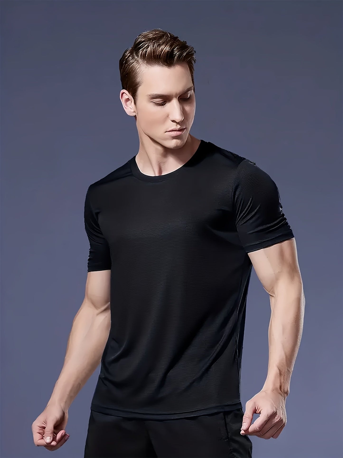 7pcs Men's Quick-Dry Athletic T-Shirts - Breathable, Moisture-Wicking Crew Neck Tees for Gym, Running & Outdoor Activities - Available in Navy, Army Green, Burgundy, Khaki, Black, White, Gray WardBoyzPROShop